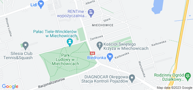 Mapa dojazdu Miechowice - Kościół pw. Świętego Krzyża Bytom