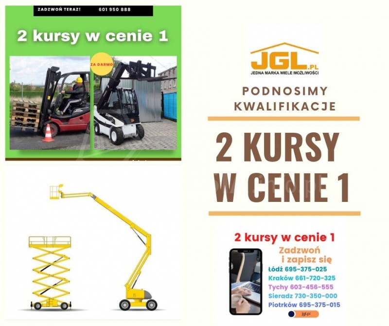 Kurs na wózki widłowe, podesty, suwnice; z UDT.