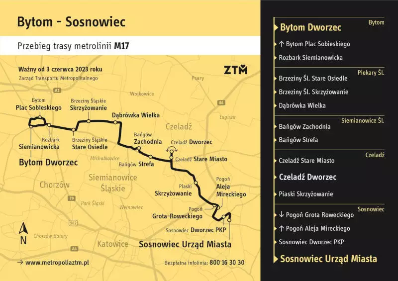 Od 3 czerwca dzia&#322;a nowa linia metropolitalna &#322;&#261;cz&#261;ca Bytom z Czeladzi&#261; i Sosnowcem